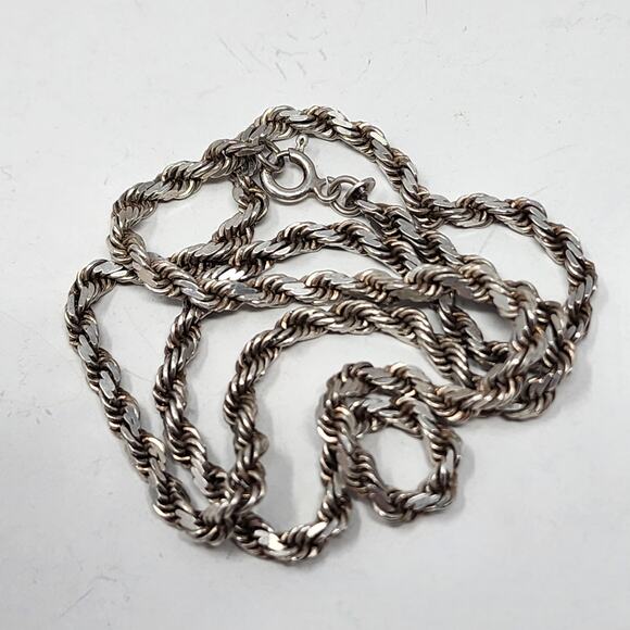 Vintage Sterling Silver Rope Chain - Picture 3 of 5